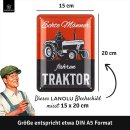 LANOLU Blechschild Traktor 15x20cm