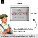LANOLU Blechschild Strandcafe 15x20cm