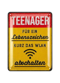 LANOLU Blechschild WLAN abschalten Lebenszeichen 15x20cm