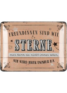 LANOLU Blechschild Freundinnen sind wie Sterne 15x20cm