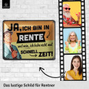 Retro Blechschild Ruhestand, Geschenk zum Renteneintritt M&auml;nner, Rentner 15x20cm