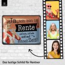 Retro Blechschild Ruhestand, Geschenk zum Renteneintritt, vintage Deko 15x20cm