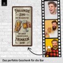 LANOLU Blechschild Freunde - Therapeuten - trinken 16x32cm