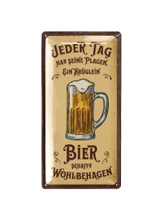 Retro Blechschild Bier , lustige Schilder Sprüchen, Bar Dekoration 16x32 cm