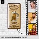 Retro Blechschild Bier , lustige Schilder Sprüchen, Bar Dekoration 16x32 cm