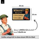 Retro Blechschild WERKSTATT, lustige Werkstattschilder f&uuml;r M&auml;nner, 20x30cm