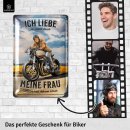Blechschild retro, Motorrad Deko, Mottorad Geschenke M&auml;nner und Biker, 20x30cm