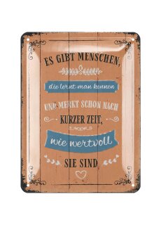 LANOLU Blechschild Menschen - wie wertvoll sie sind 15x20cm