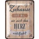 Retro Blechschild ZUHAUSE, Geschenk zum Einzug, Richtfest Geschenk, 15x20cm
