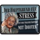 Retro Blechschild Albert Einstein Poster aus Metall mit Zitat, 15x20cm