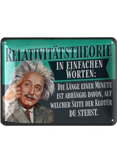 LANOLU Blechschild Spruch - Relativitätstheorie 15x20cm
