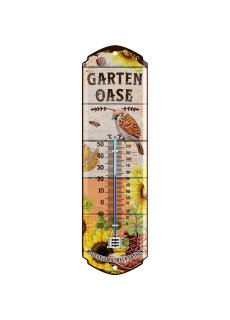 LANOLU Retro Thermometer Garten-Oase 8x28cm