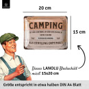 LANOLU Blechschild Camping  15x20cm