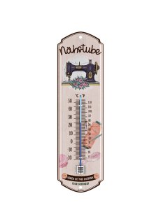 LANOLU Retro Thermometer N&auml;hstube 8x28cm