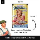 LANOLU Blechschild Milkshakes Served Here 20x30cm