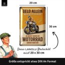 LANOLU Blechschild Geld macht nicht gl&uuml;cklich Motorrad davon kaufen 20x30cm