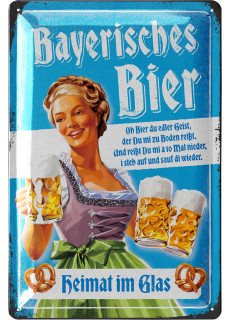LANOLU Blechschild Byerisches Bier 20x30cm