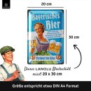 LANOLU Blechschild Bayerisches Bier 20x30cm