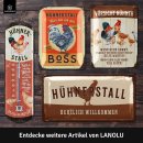 LANOLU Blechschild H&uuml;hner- Frische Eier 20x30cm