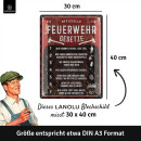 LANOLU Blechschild Feuerwehrgesetze 30x40cm