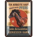 LANOLU Blechschild Pferde Luxusleben genie&szlig;en 15x20cm