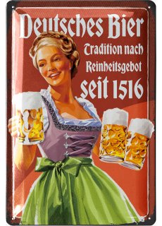 LANOLU Blechschild Deutsches Bier 20x30cm