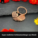 LANOLU Schlüsselanhänger Mama "Engel Flügel" - Roségold