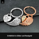 LANOLU Schlüsselanhänger Mama "Engel Flügel" - Roségold