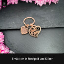 LANOLU Schlüsselanhänger "Beste Oma" Herz - Roségold