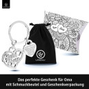 LANOLU Schlüsselanhänger "Beste Oma" Herz - Silber