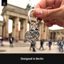 LANOLU Schlüsselanhänger "Beste Oma" Herz - Silber