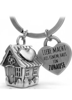 LANOLU Schlüsselanhänger "Mini-Zuhause" - Vintage Silber