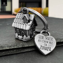 LANOLU Schlüsselanhänger "Mini-Zuhause" - Vintage Silber