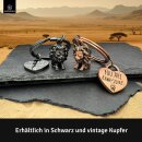 LANOLU Schlüsselanhänger Löwe "Leopold" - Schwarz