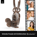 LANOLU Schlüsselanhänger Eichhörnchen "Nussknacker" - Vintage Kupfer