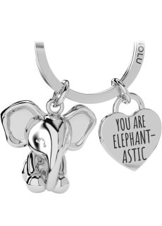 LANOLU Schlüsselanhänger Elefant "Rüsselmeister" - Silber