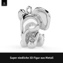 LANOLU Schlüsselanhänger Elefant "Rüsselmeister" - Silber