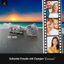 LANOLU Schlüsselanhänger Camping Anhänger "Caravan" - Vintage Silber