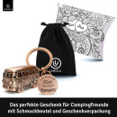 LANOLU Schlüsselanhänger Camping Anhänger "Camping Glück" - Vintage Kupfer