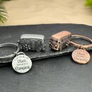 LANOLU Schlüsselanhänger Camping Anhänger "Camping Glück" - Vintage Kupfer