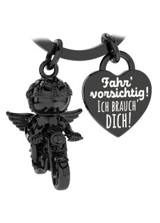 LANOLU Schlüsselanhänger Motorrad "Biker Chris" - Schwarz
