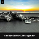 LANOLU Schlüsselanhänger Wal "Alwhales" - Vintage Silber