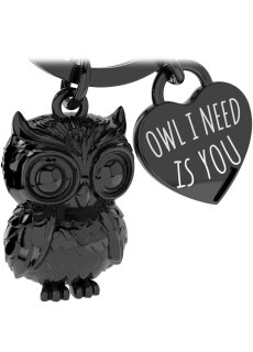 LANOLU Keyring Owl "Kuschelkautz" - Black