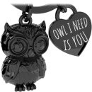 LANOLU Keyring Owl "Kuschelkautz" - Black
