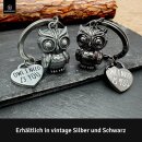 LANOLU Keyring Owl "Kuschelkautz" - Black