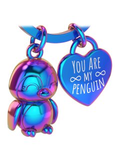 LANOLU Schlüsselanhänger Pinguin "Watschel" - Regenbogen