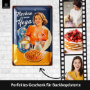 LANOLU Retro Blechschild - BACKEN IST MEIN YOGA - Backen Geschenk für Bäcker, Blechschilder Küche, Geschenke für Hobbybäcker - 20x30cm