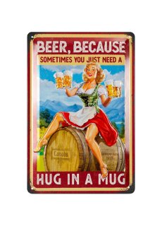 LANOLU Blechschilder retro MANCHMAL BRAUCHST DU BIER Geschenke für Bierliebhaber, Blechschild Bier, Biertrinker Geschenk 20x30cm