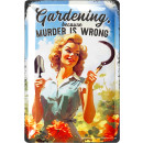 LANOLU Retro Blechschild Garten, Gardening Murder, Garten Schilder für draußen, Schilder für den Garten 20x30cm