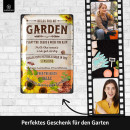 LANOLU Retro Blechschild Garten - Garden Rules - Garten Schilder für draußen, Schilder für den Garten 20x30cm